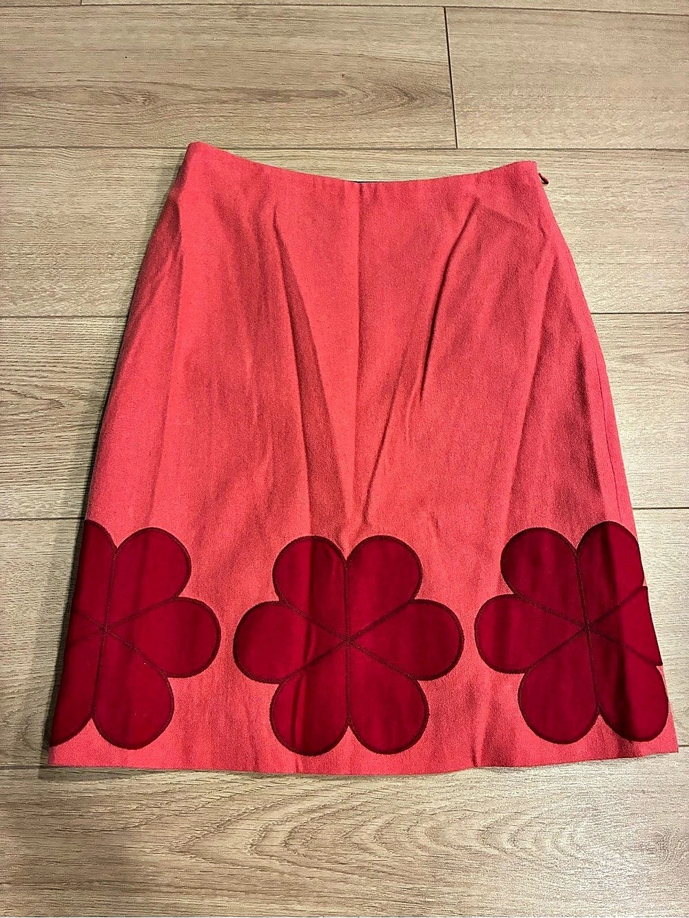 Boden Women’s Pink Floral Wool Mini Pencil Skirt Size 4L